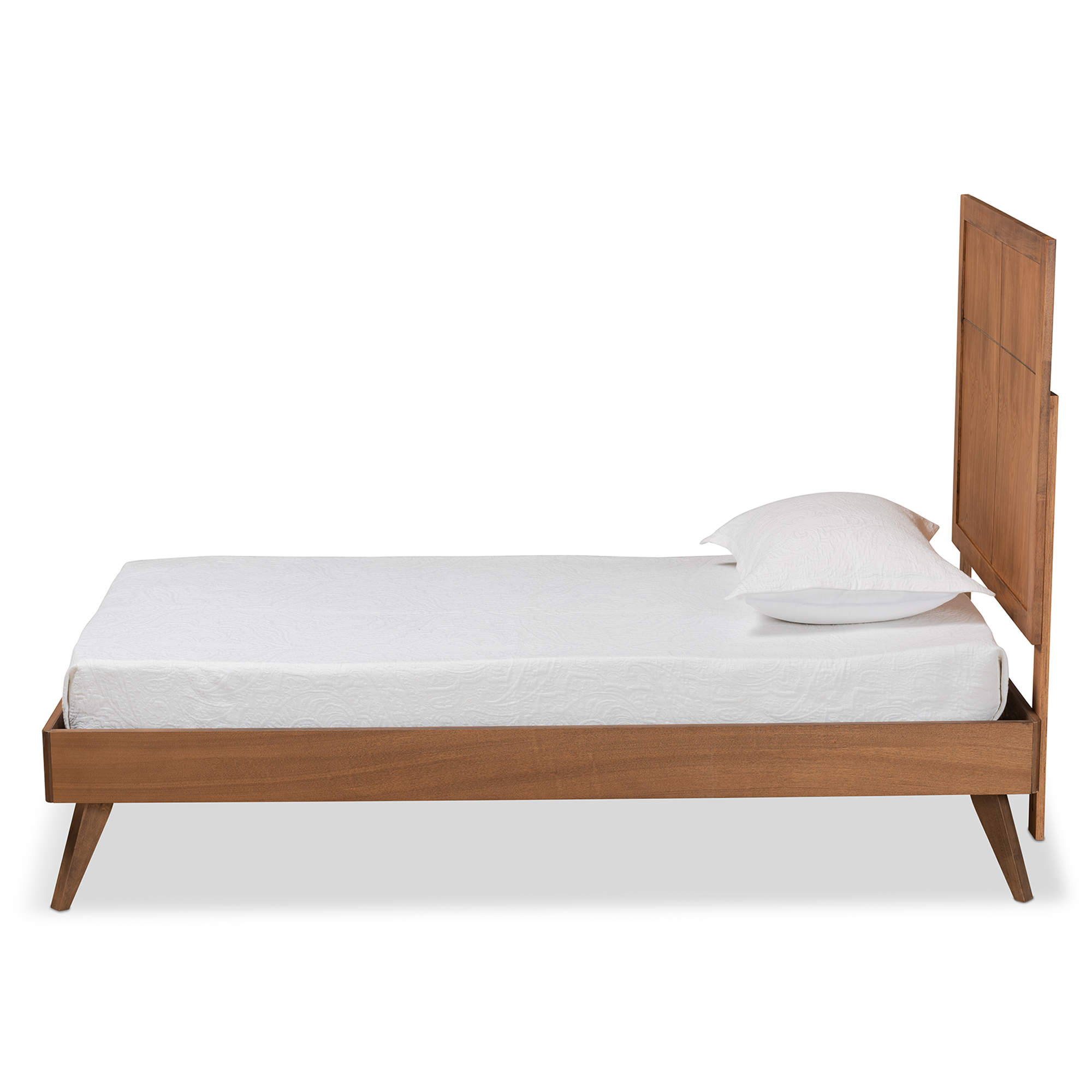 Baxton Studio Noela Modern Engineered Wood Platform Bed, Twin, Walnut Brown
