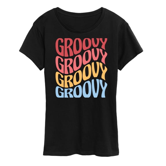 Instant Message - Wavy Groovy Stacked - Women's Short Sleeve Graphic T-Shirt