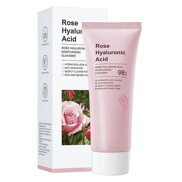 Clearance! Facial Cleanser Rose Infusion Cleanser 100g | Double Cleanser Vegan Hydrating Foaming Cleanser for Dry Skin | with Damask and Rose Oil 100ml