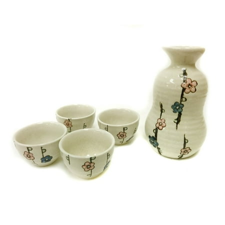 

Floral Pattern Sake Pot And Bowls Tea Set