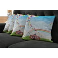 thumbnail image 5 of Ambesonne Colorful Throw Pillow Cover 4 Pack, Circus Rainbow Clouds, 16", Multicolor, 5 of 5