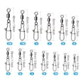 thumbnail image 7 of NIBOLOG 50/100Pcs Swivel Fishing Connector Stainless Steel Hook Fast Rolling Clip Snaps, 7 of 7