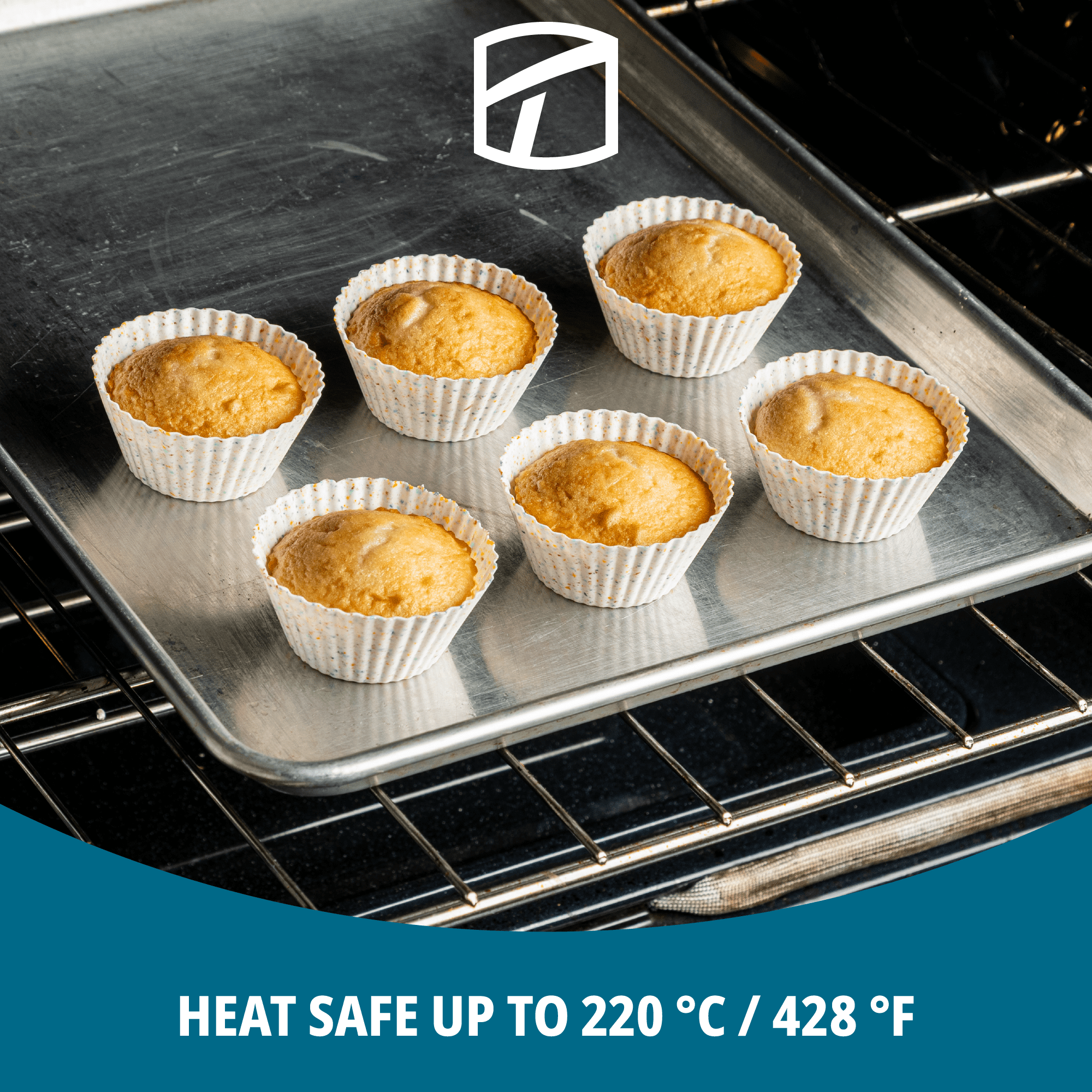 Trudeau Reusable Silicone Baking Cups, 12 Pack – for Muffins, Cupcakes, Bites, Small Pies, Egg Bites, Tartlets, Quiches, Cheesecake Bites, Rice Krispies Treats, Snack & Fruit Bites