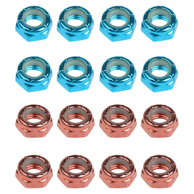 Tuercas de Eje de Rueda Kingpin de Acero Al Carbono de 16 Piezas Universales para Camiones de Monopatín Hardware de Repuesto DYNWAVEMX Tuercas del eje del monopatín