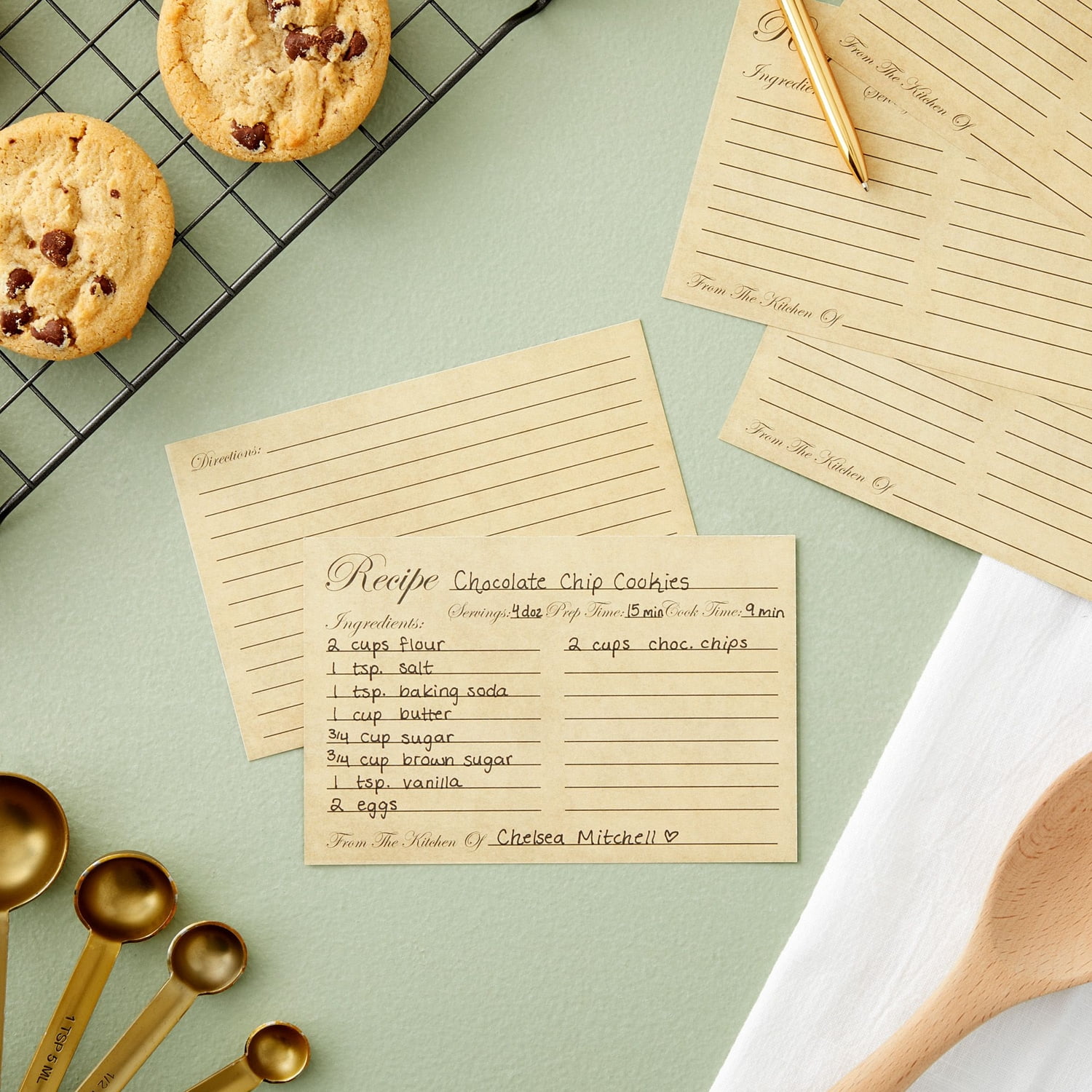 Juvale 60-Pack Recipe Cards, Double Sided 4x6, Durable