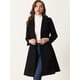 thumbnail image 3 of Abrigo largo con doble botonadura y cinturón de invierno con cuello de solapa para mujer Negro L, 3 of 5