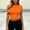 a01Orange, variant on JGGSPWM Women's Solid Color Basic Crop Tops Stretchy Casual Round Neck Cap Sleeve Shirt White L