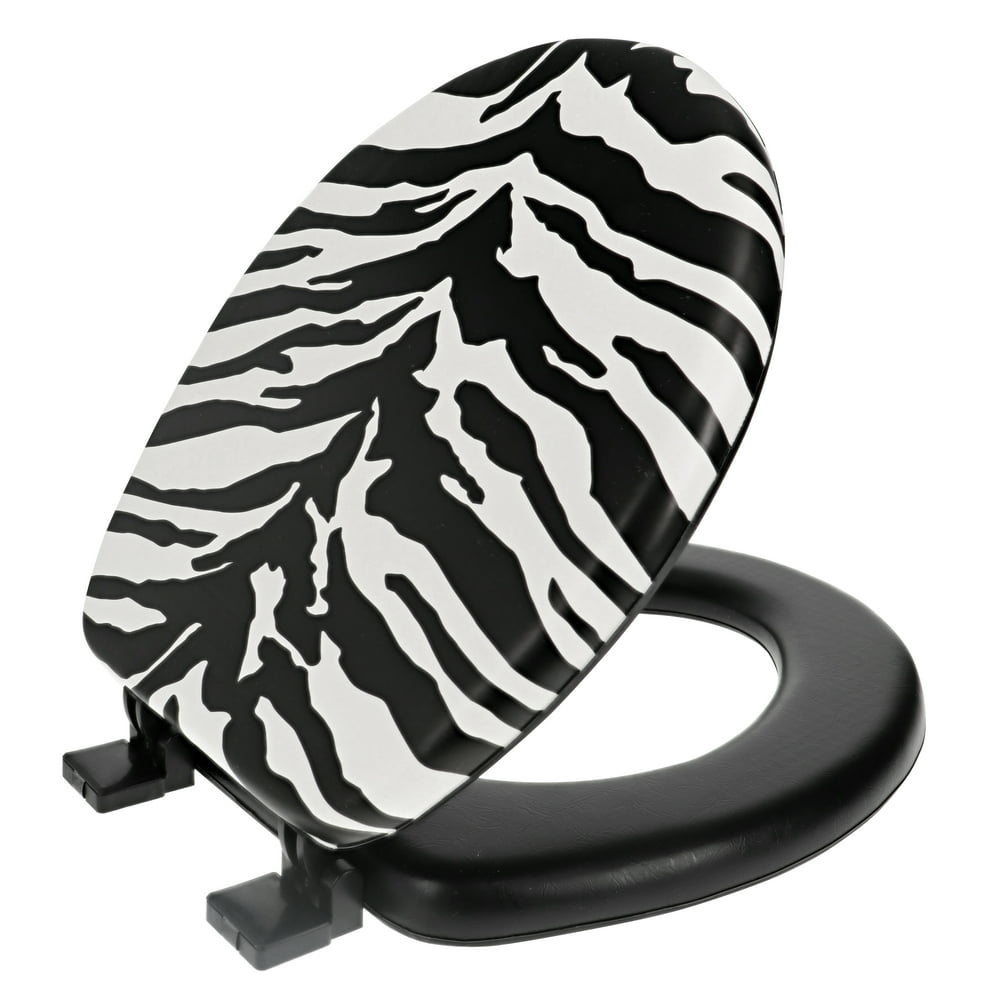 Ginsey Round Soft Cushion Decorative Toilet Seat, Zebra