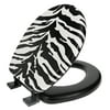 Ginsey Round Soft Cushion Decorative Toilet Seat, Zebra
