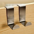 thumbnail image 3 of Walbest 2-Pack Over The Door Hooks Stainless Steel Seamless Nail-Free Bathroom Kitchen Z Shape Back Door Hook Rack Hanger Organizer Silver, 3 of 5