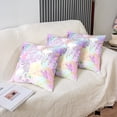 thumbnail image 4 of Rainbow Unicorn Throw Pillow Covers, Ombre Purple Unicorn Pillow Covers, Unicorn Bedroom Decor , Cartoon Kawaii Cushion Cases, Butterfly Plants Decorative Pillow Covers 22x22 Inch Set of 2, 4 of 5