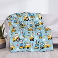 thumbnail image 3 of Rateoe Building Truck Pattern Flannel Throw Blanket, Ultra-soft Blanket for Bed, Couch, Car, Hypoallergenic Anti-pilling blanket-60"x50"(Horizontal), 3 of 6