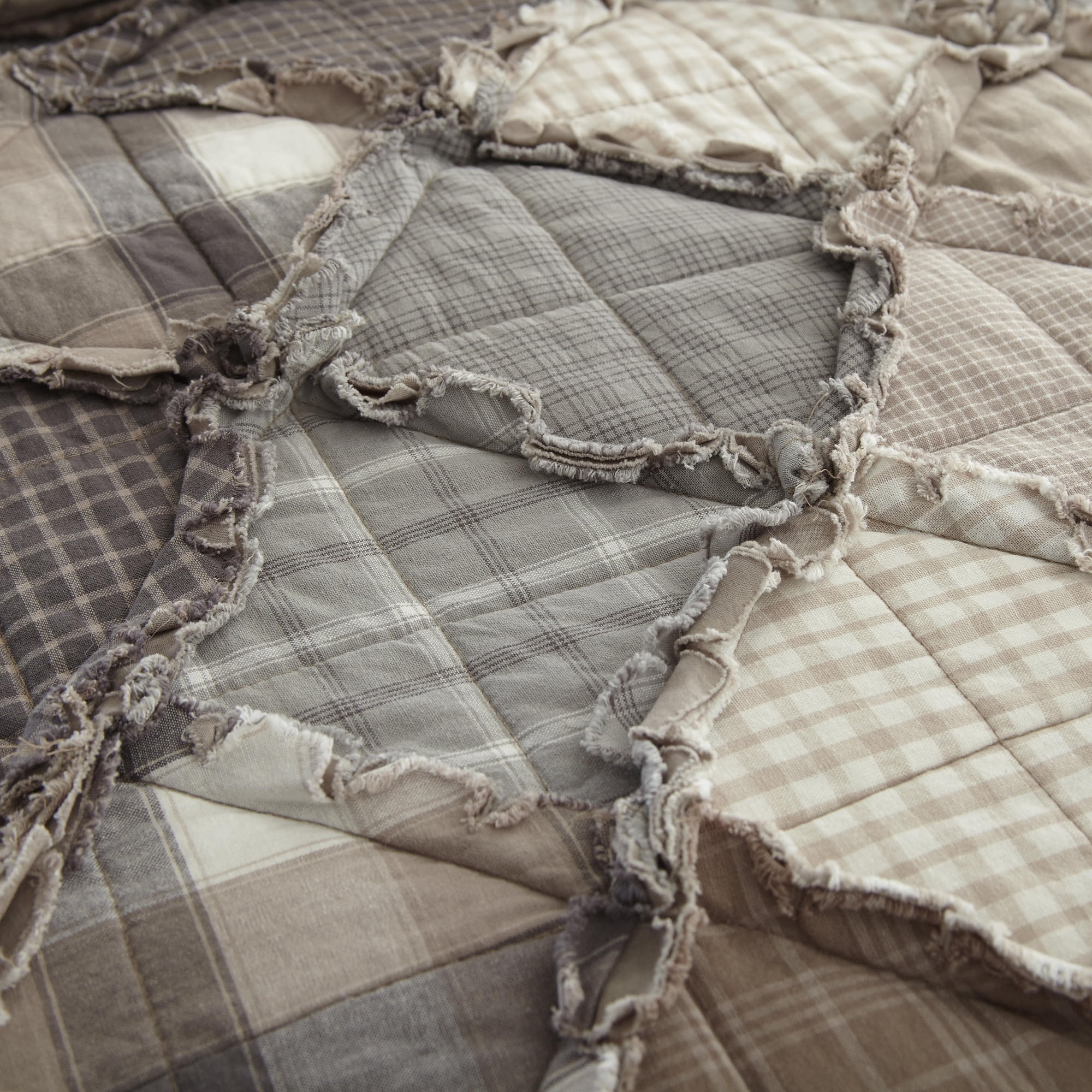 Donna Sharp Smoky Mountain Full/Queen Ragged Pieced Patchwork Cotton Quilt