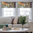 thumbnail image 4 of LALILO Kitchen Curtain Valance Couple Love Walking Street Rod Pocket Window Curtain 52"x 18" Set of 2, 4 of 5