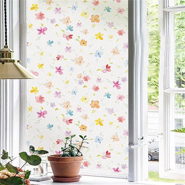 Stickers Electrostatic Glass Stickers Glue Free Window Film Removable Colored Bathroom Bathroom Glass Stickers
