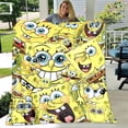 thumbnail image 4 of Mantas con estampado de dibujos animados de bob Esponja para mantener el calor, suave y cómodo, manta de cama de viaje para el hogar, forros de cama, regalo de cumpleaños, 4 of 4