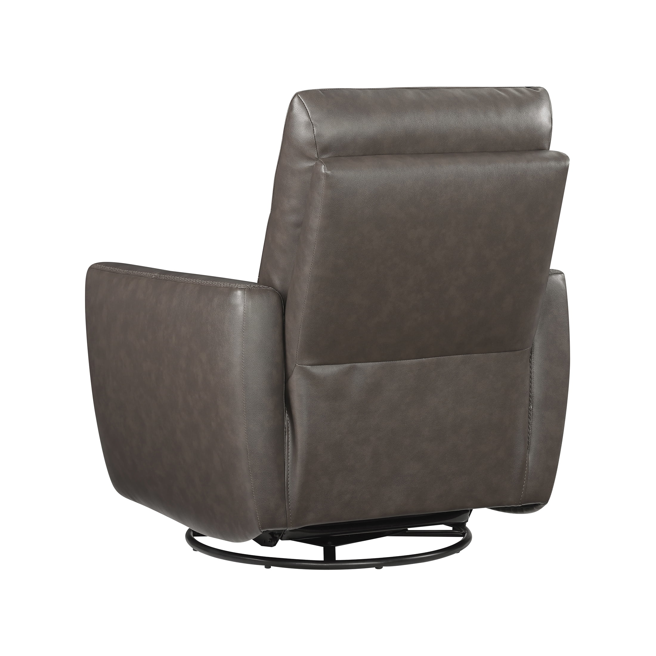 OakvillePark Ashwyn Bay Leather Match Swivel Glider Reclining Chair, Dark Brown