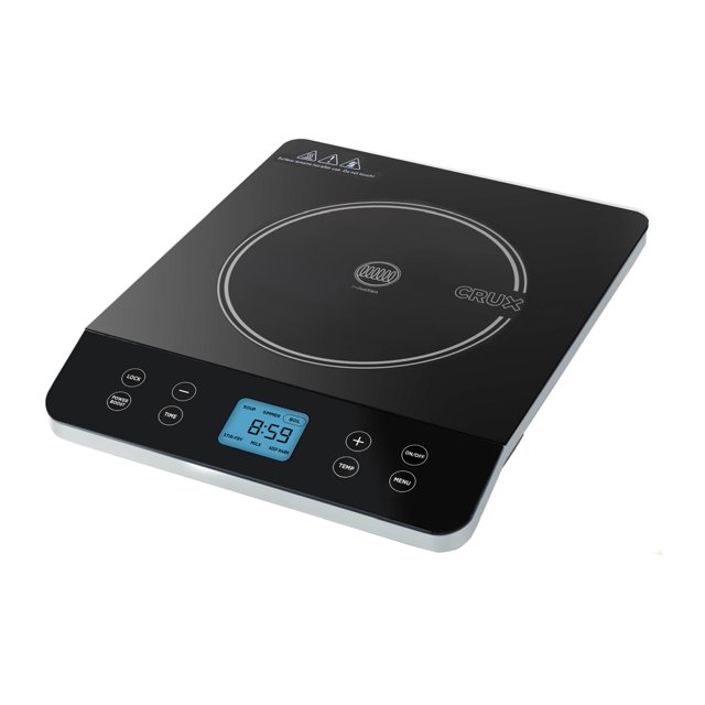 Crux Portable Induction Cooktop, Electric Hot Plate, Programmable Single Burner with Touchscreen LCD Display, Temperature Control, and Auto Shut Off,