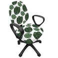 thumbnail image 1 of Exotic Office Chair Slipcover, Natural Theme Tropical Leaves Pattern Sketches of Monsteras on Plain Background, Protective Stretch Decorative Fabric Cover, Standard Size, Olive Green, by Ambesonne, 1 of 5