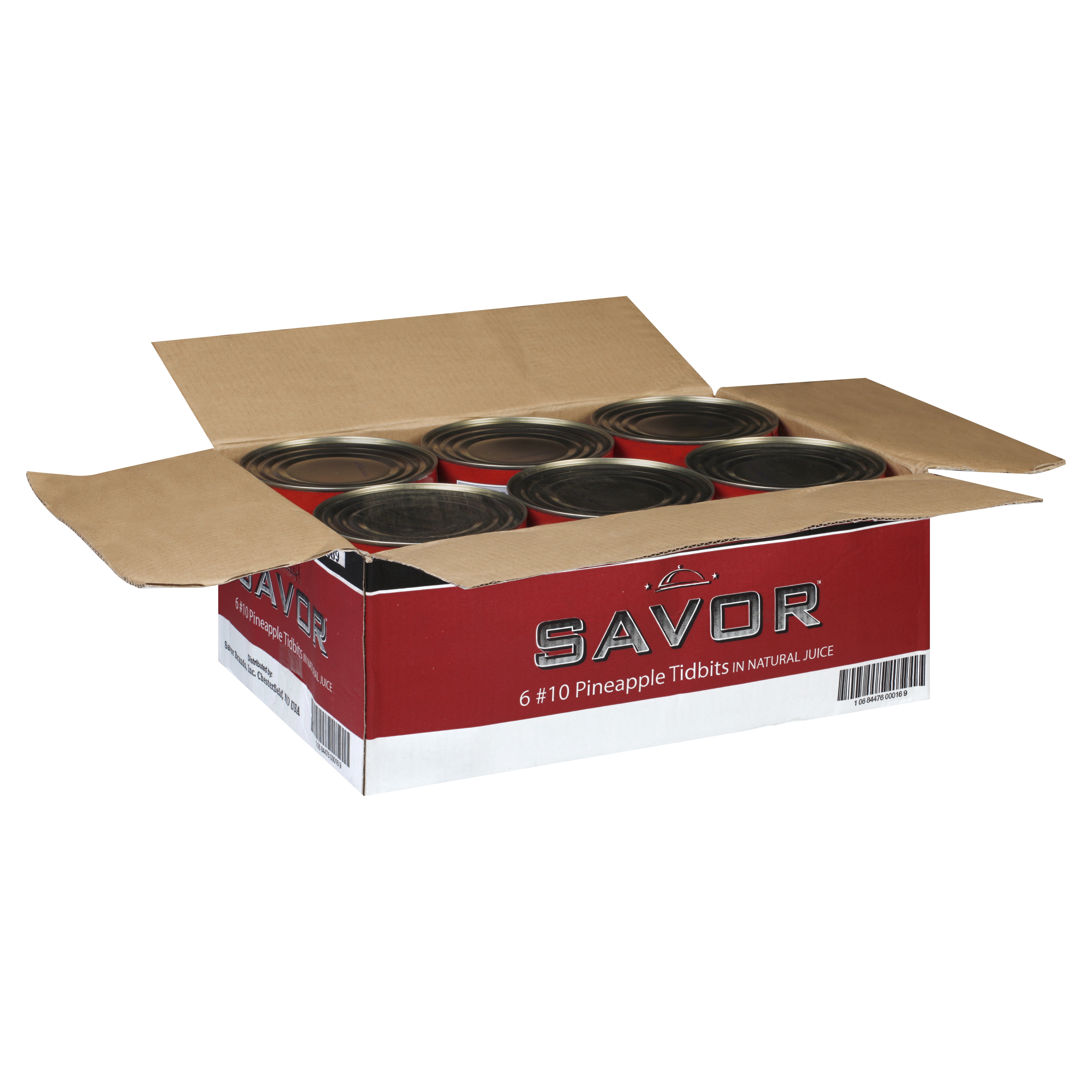 Savor Imports Canned Fruit Pineapple Tidbit Juice Case 10can (PACK OF 6)