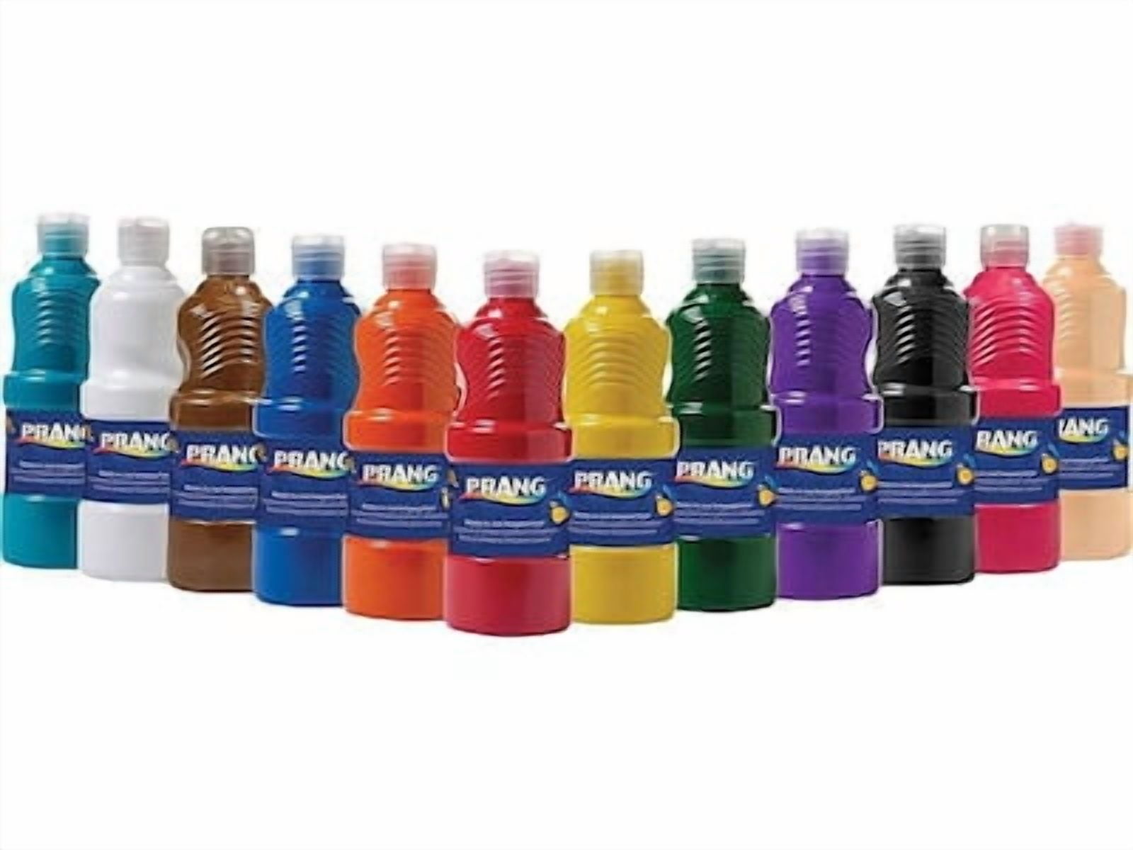 Prang Tempera Paint Set, Assorted Colors, 16 oz Bottles, Set of 12
