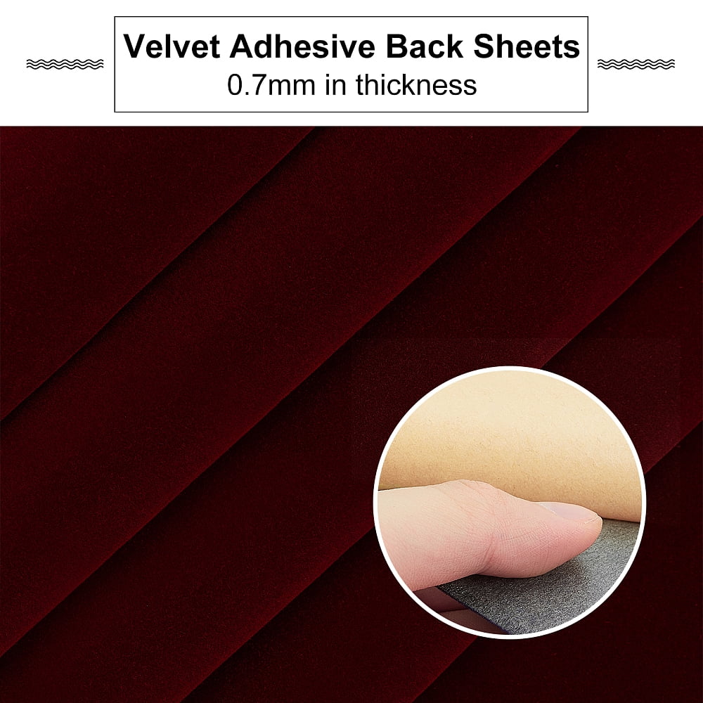 1Set Jewelry Flocking Cloth Self-adhesive Fabric Brown 40x28.9~29cm 12sheets/set