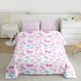 thumbnail image 2 of Homewish Kawaii Bowtie Ribbon Bedding Comforter Set,Lovely Bow Knot Twin Comforter Sets,Pink White Blue Bedding Set For Girl Kids,Luxury Bedroom Decor Reversible,2 Pieces, 2 of 8
