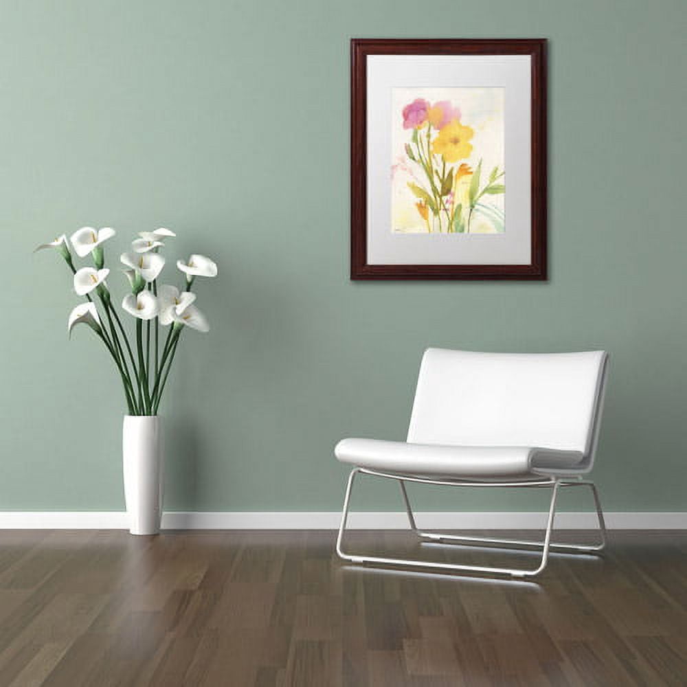 Trademark Fine Art "Wildflowers Against the Sky" Canvas Art by Sheila Golden, White Matte, Wood Frame