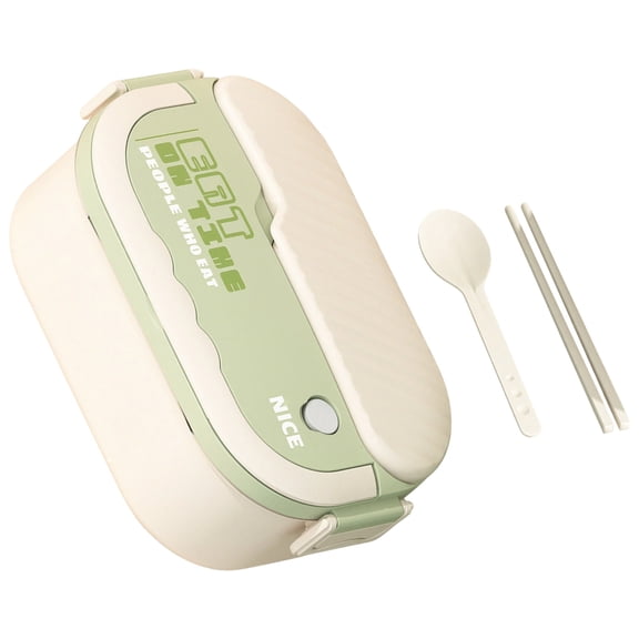 304 Stainless Steel Bento Box Adult,33.8 oz / 1000 mL Large Capacity Lunch Box,Two-Layer Food Container with Chopsticks and Spoon,Leak Proof Lunchbox for Work Picnic,Green