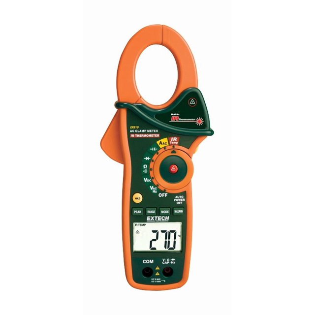 Pinza Amperimétrica Extech EX810 NISTL Negra con Termómetro Infrarrojo 1000 A