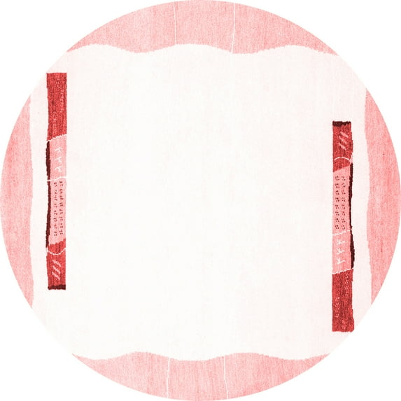 Ahgly Company Indoor Round Solid Red Modern Area Rugs, 6' Round