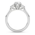 thumbnail image 3 of Blue Jewel 2.13 Ct Pear Cut Solitaire Diamond Ring - 14K White Gold Plated Engagement & Wedding Trilogy Ring with Side Diamonds for Women - Bridal Jewelry Gift for Special Occasions, 3 of 3