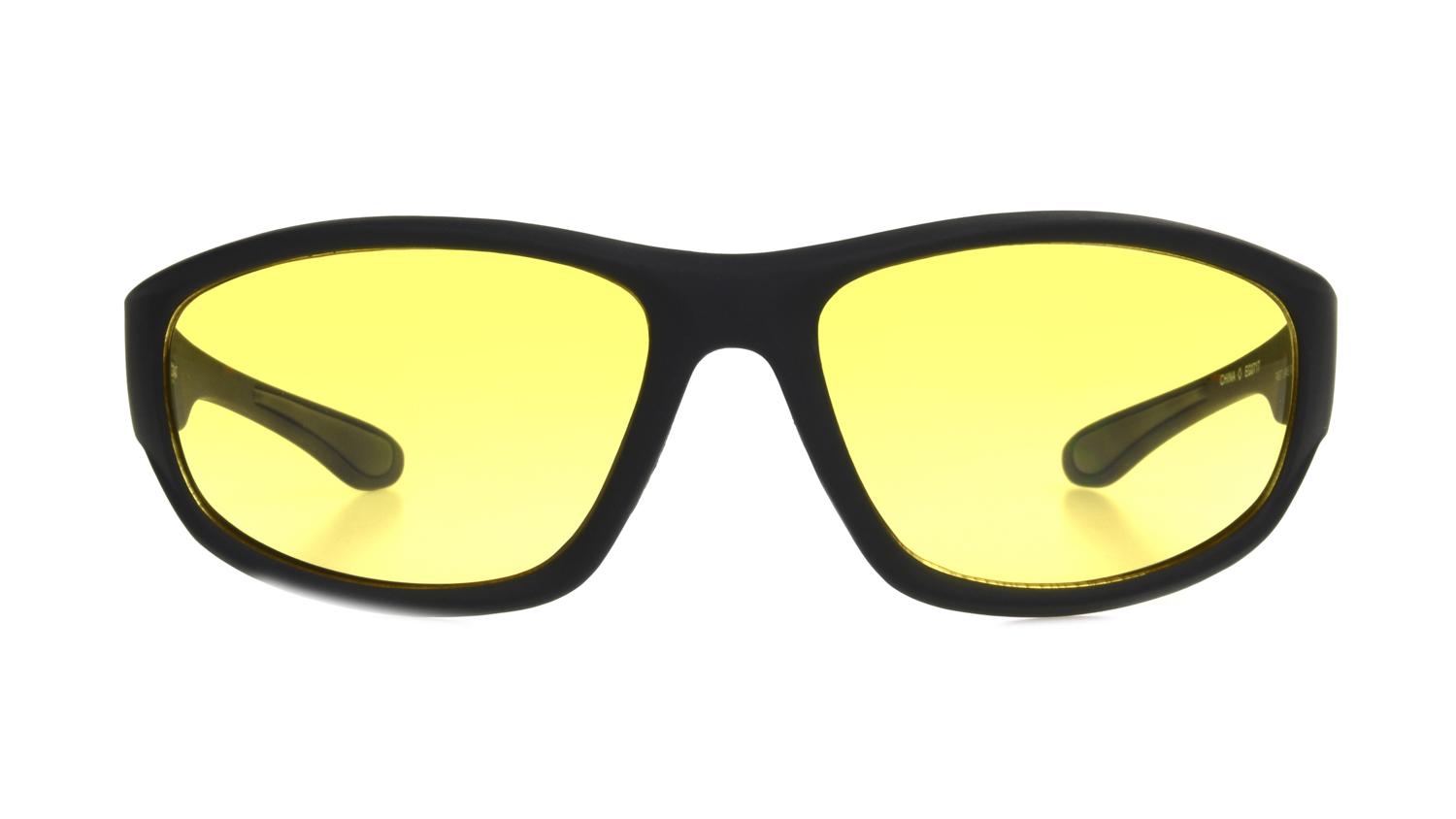 Foster Grant Men's Wrap Sport Sunglasses Black Yellow
