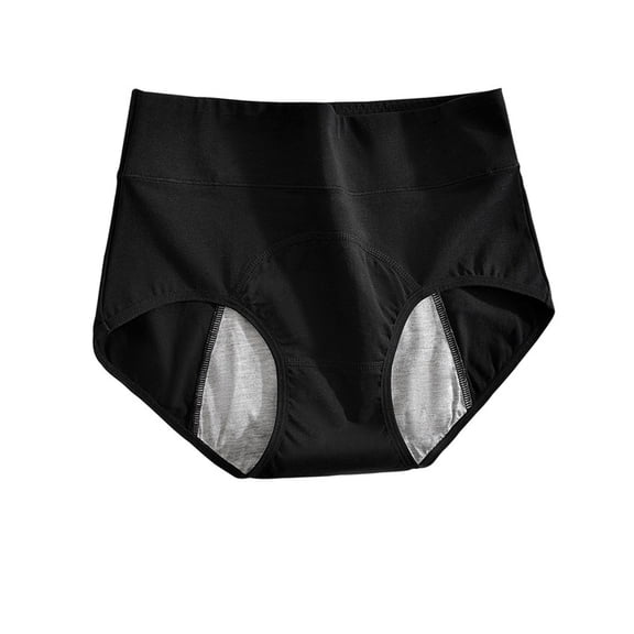 Minjewel Women's High Waisted Breathable Plus Size Sanitary Pants, Menstrual Period Underwear for Women, Comfortable Hygiene Panties,Black,3XL