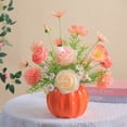 thumbnail image 4 of Faux Silk Flower Centerpiece, Realistic Floral Arrangement With Decorative Vase Maintenance Free Decor, Home Table Display for Bedroom Dining Room Office, 4 of 7