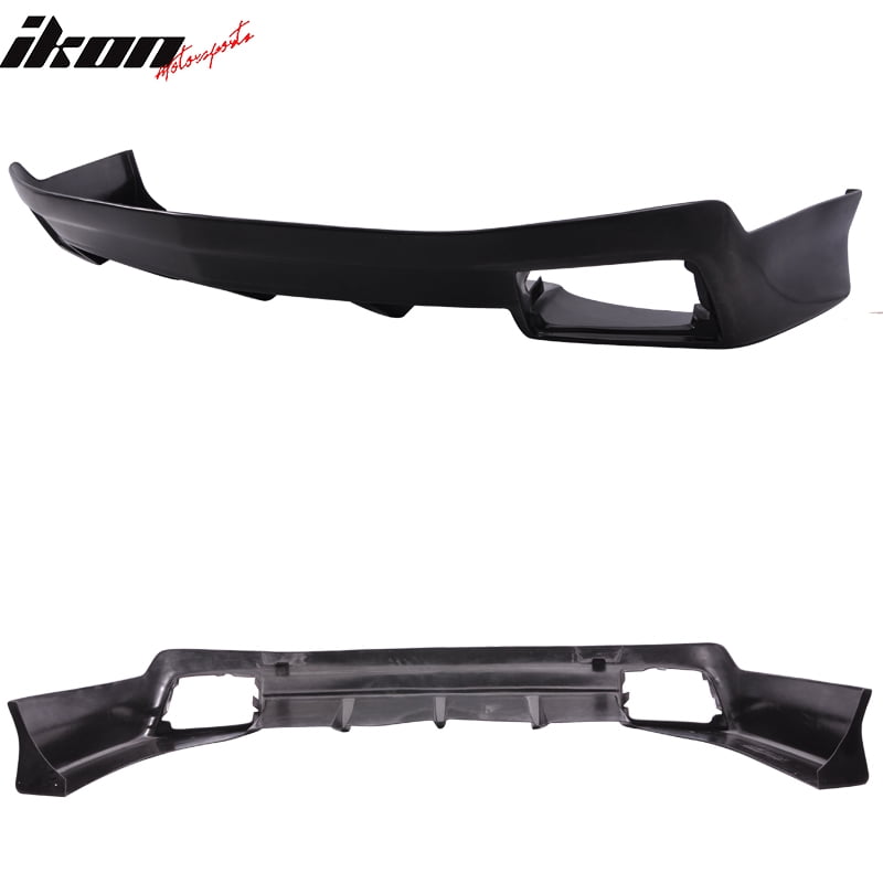 Factory Style Black PU by IKON MOTORSPORTS Rear Bumper Lip Spoiler With Muffer Tip Compatible With 2010-2013 Chevy Camaro