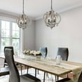 thumbnail image 4 of LNC Quaint 3-Light Farmhouse Distressed Grayish White Wood and Rustic Black Globe Small 14-20"W Chandelier, 4 of 13