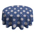 thumbnail image 4 of Dark Blue Sun Moon Star Pattern Round Tablecloth 60"x60",Wrinkle Wipeable Table Cloth for Kitchen Dining Room Picnic Patio Party, 4 of 6