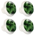 thumbnail image 2 of 4 Pcs Round White Knobs for Kitchen Cabinet Cupboard Dresser Bookcase Tropical Leaves Drawer Pulls Handles Home Decor, 2 of 8
