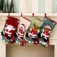 thumbnail image 2 of URMAGIC Christmas Stockings, 3 or 4 Pack 12" Personalized Large Christmas Stockings Santa, Snowman, Reindeer, Xmas Bear 3D Plush with Faux Fur Cuff Party and Christmas Decorations, 2 of 8
