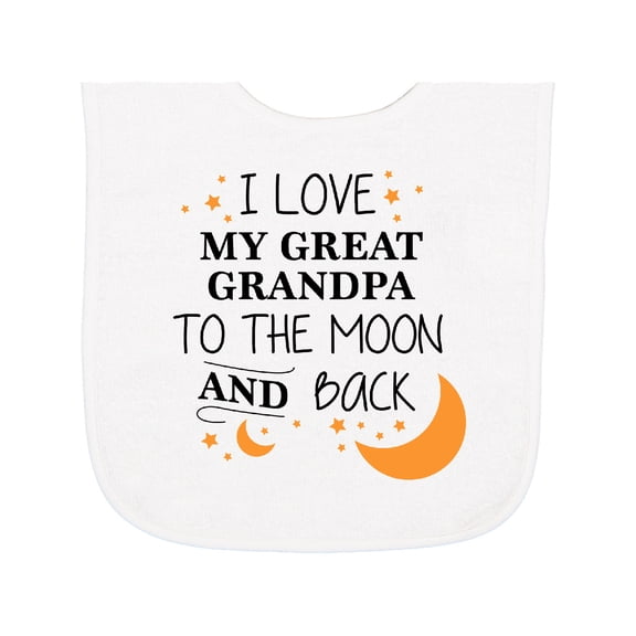 Inktastic I Love My Great Grandpa to the Moon and Back Baby Terry Cloth Bib