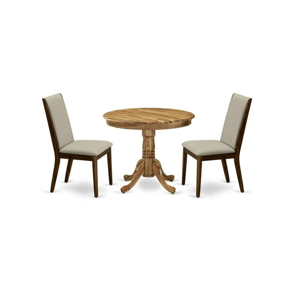 East West Furniture Dining Room Set Natural, ANLA3-ANA-05
