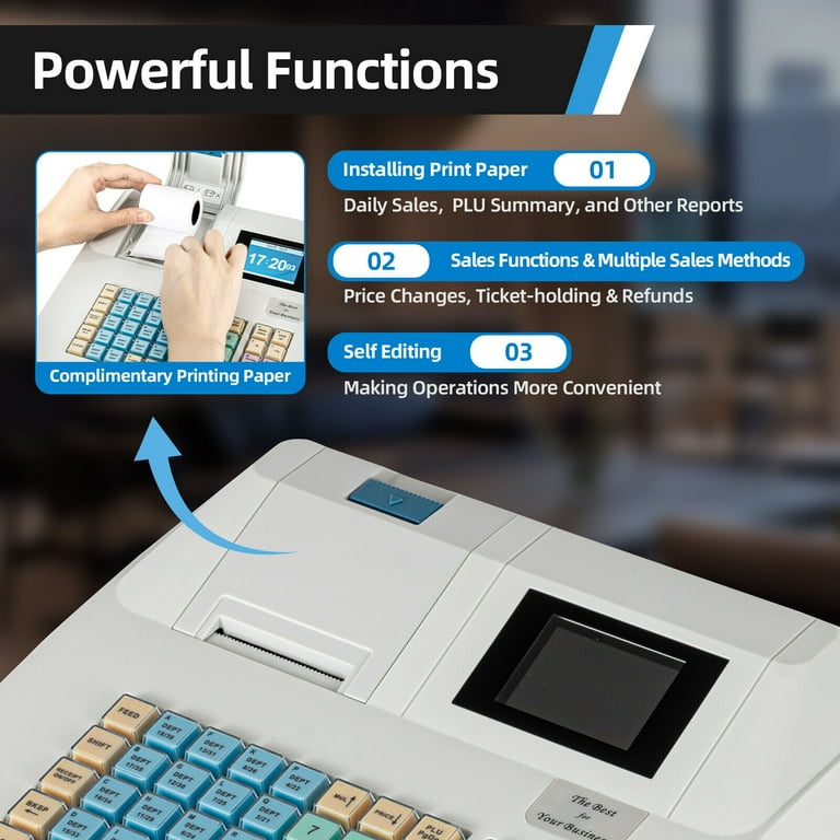 CNCEST Electronic Cash Register with Programmable Barcode Scanner