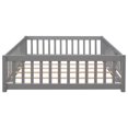 thumbnail image 4 of Miniyam Full Size Toddler Floor Bed with Safety Guardrails, Gray, 4 of 7