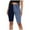 Blue, variant on IROINNID Women's Casual Splicing Jeans Frayed Hem Denim Bermuda Shorts