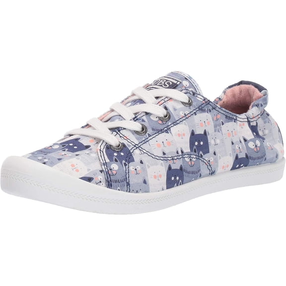 Skechers BOBS Beach Bingo-Kitty Pack Womens Slip on Shoes, Canvas Sneakers