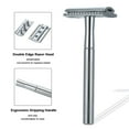 thumbnail image 4 of Stainless Steel Double Edge Shaving Razor Safety Beard Razor Manual Mustache Removal Traditional Shaving Tool for Hotel Home Travel, 4 of 6