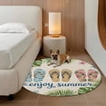 thumbnail image 2 of Summer Slippers Round Area Rug 3.3Ft Washable Circle Rugs for Dining Room Table, Tropical Botanical Palm Leaves Rustic Non-Slip Carpet Floor Mats Indoor Outdoor Carpet Runner Aesthetic Home Decor, 2 of 8