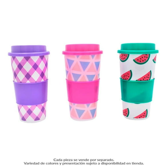 Vaso Prichos con Tapa Varios Colores 1 Pieza