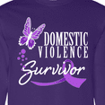 thumbnail image 4 of Inktastic Domestic Violence Survivor with Butterfly Long Sleeve T-Shirt, 4 of 5